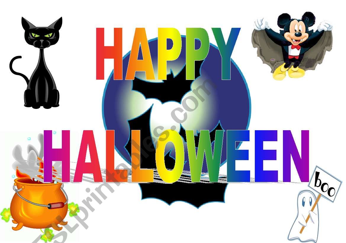 halloween flash card worksheet