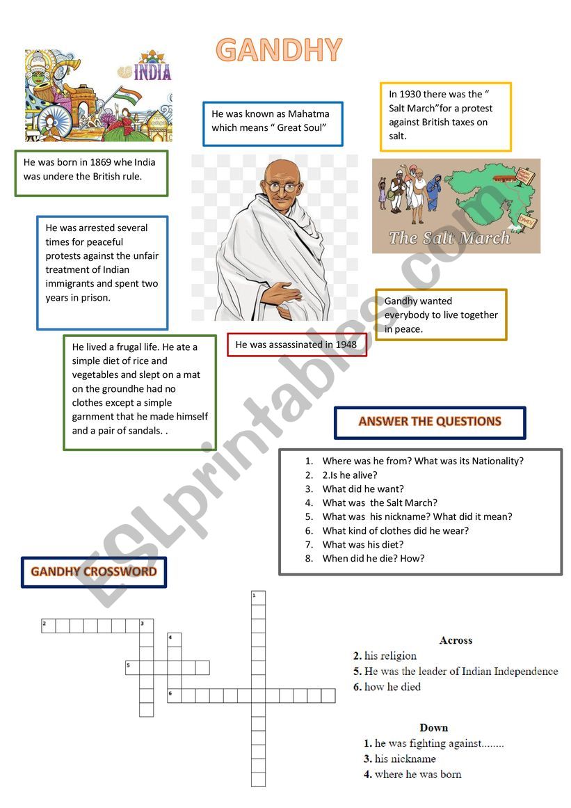 Gandhy worksheet