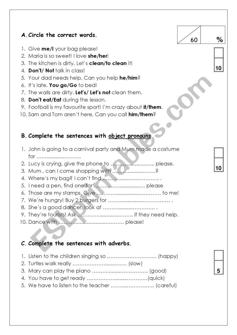 GRAMMAR QUIZ worksheet