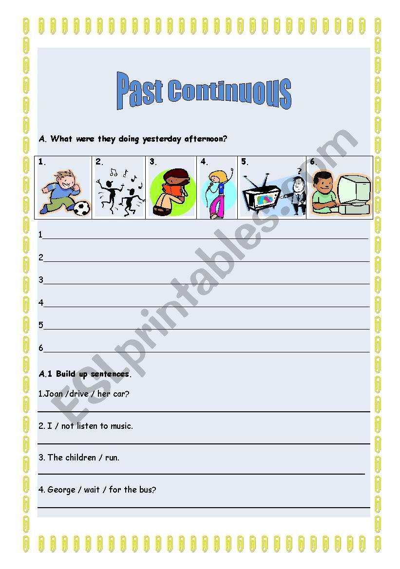 Past Continuous worksheet