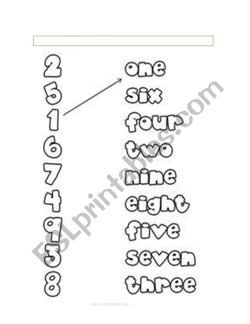 Numbers 1 to 10 worksheet