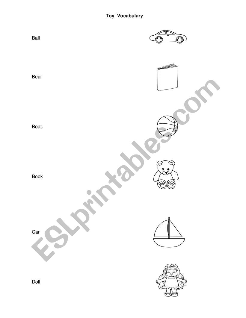 Toy Vocabulary worksheet