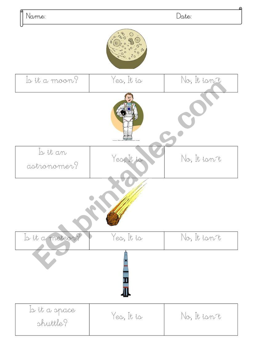 SPACE VOCABULARY MULTIPLE CHOICE