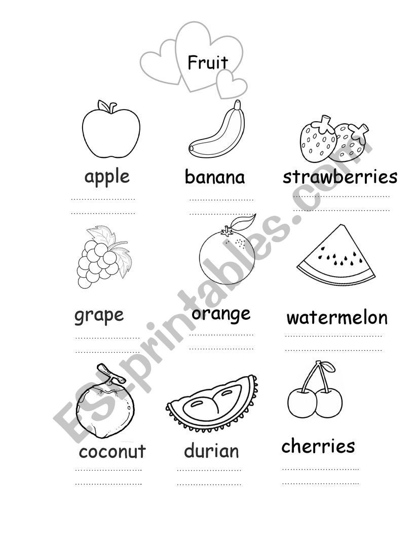 Fruit worksheet