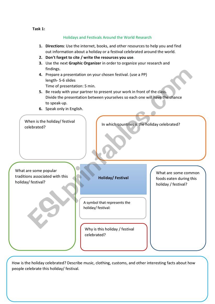 festivals around the world worksheet