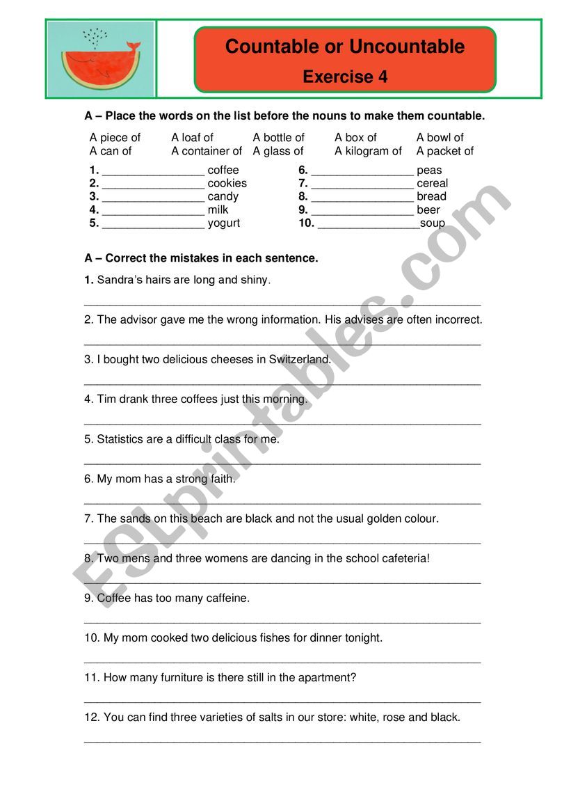 Countable or Uncountable Exercise 4