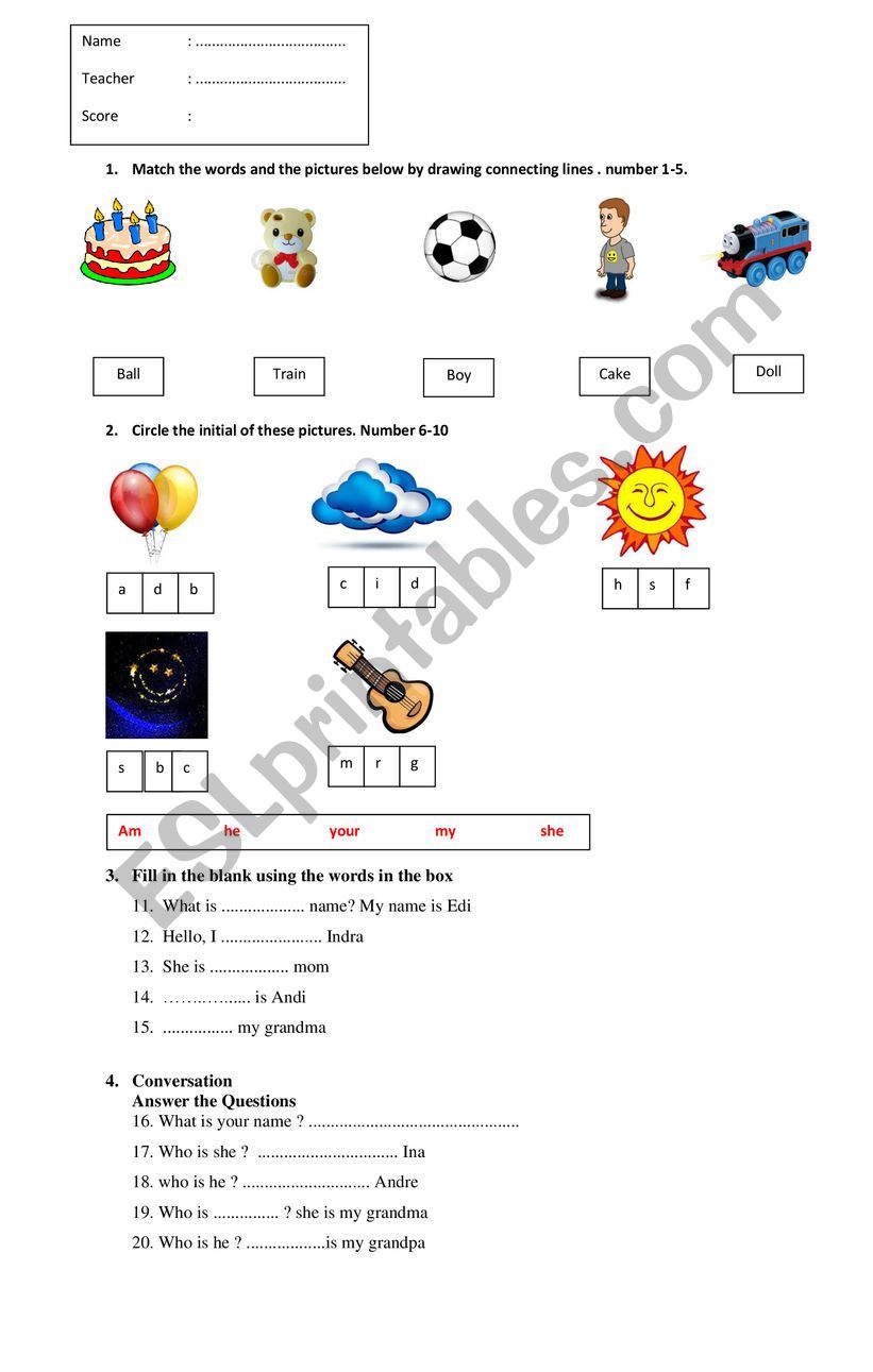 exercise for elementary  worksheet