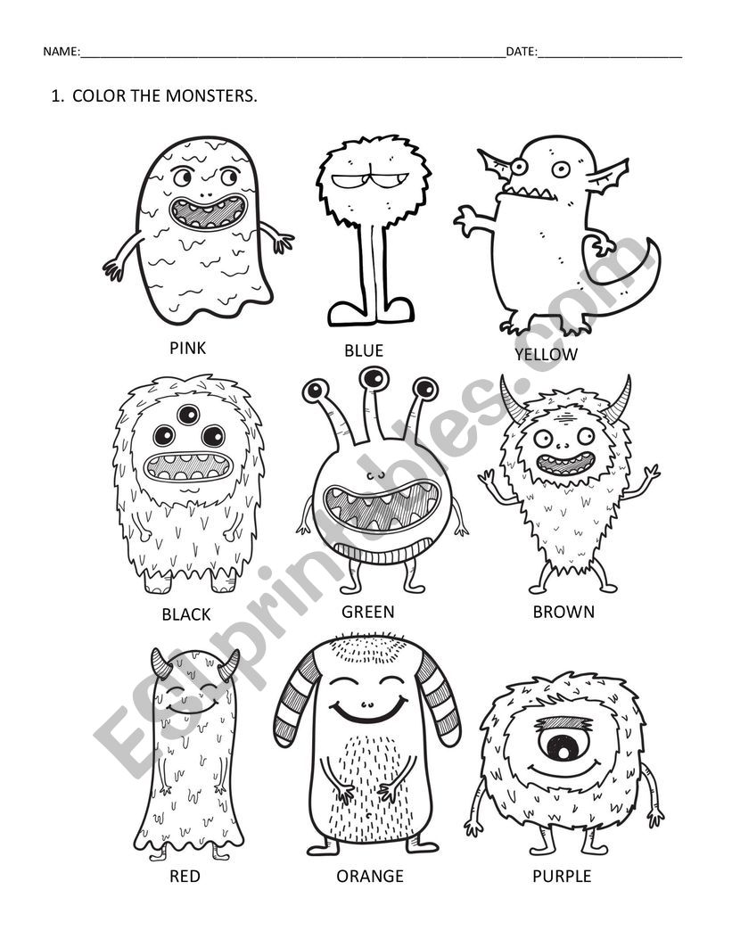 Colours worksheet
