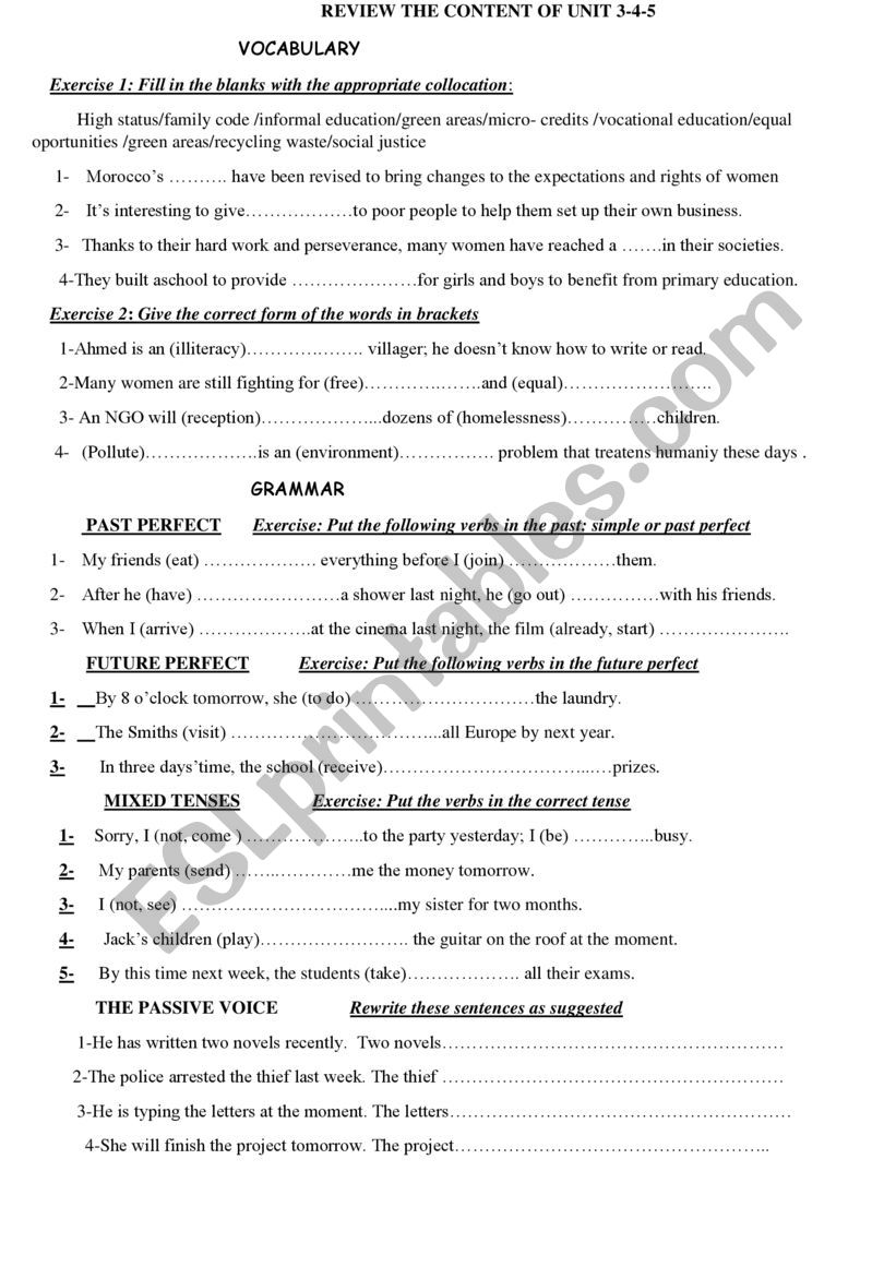 review  worksheet