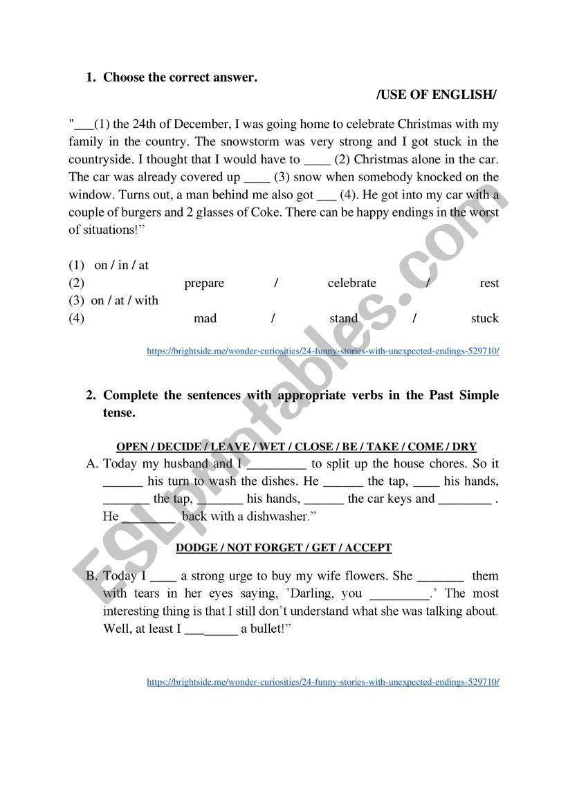 Use of English  worksheet