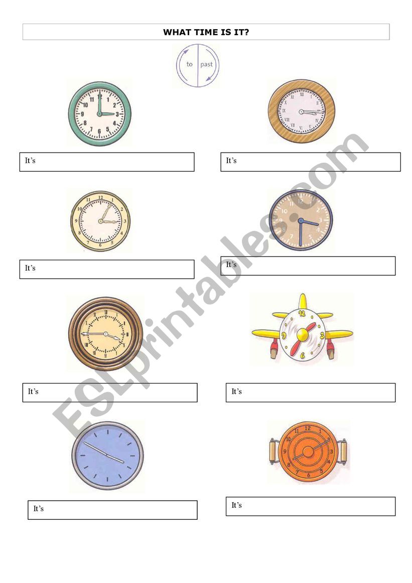 What time is it? Exercise worksheet