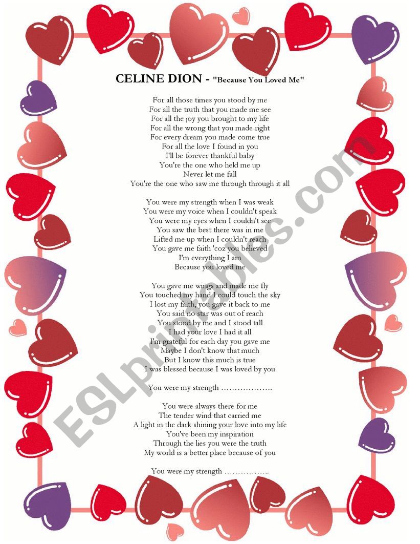 Celine Dion-Because you loved me