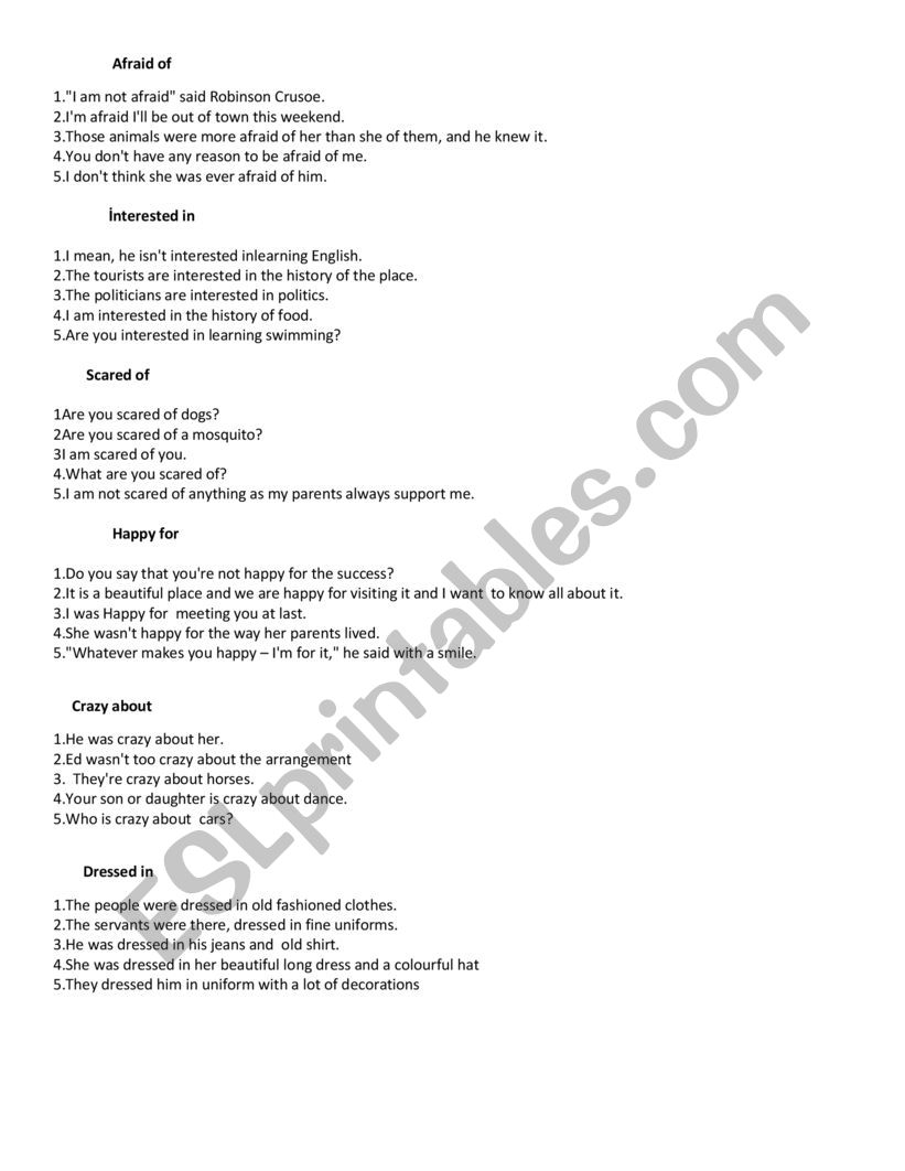 Collocatıons worksheet