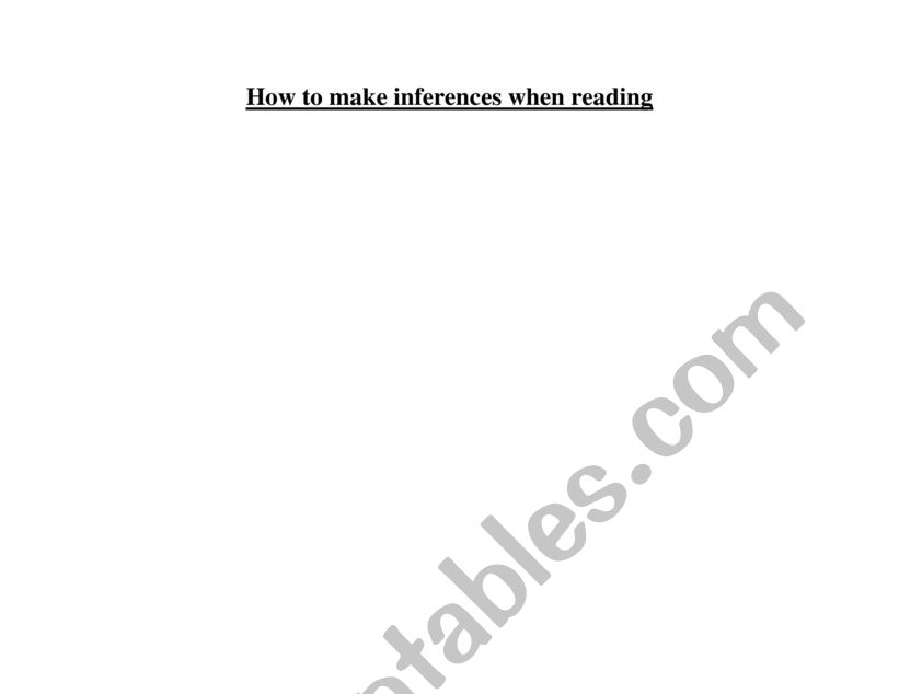 Inference Graphic Organizer worksheet