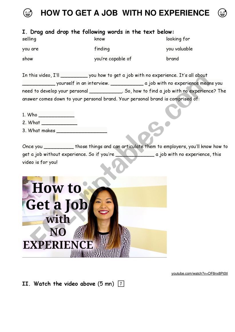 How to get a job with no experience