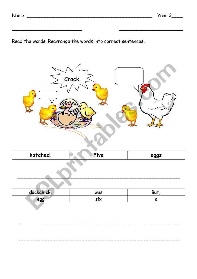 The Duckchick jumbled words worksheet