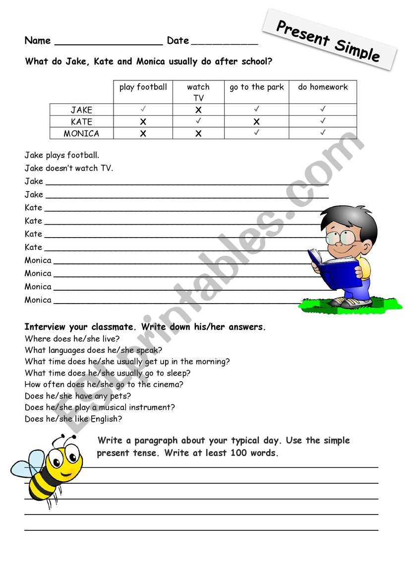 Present Simple worksheet