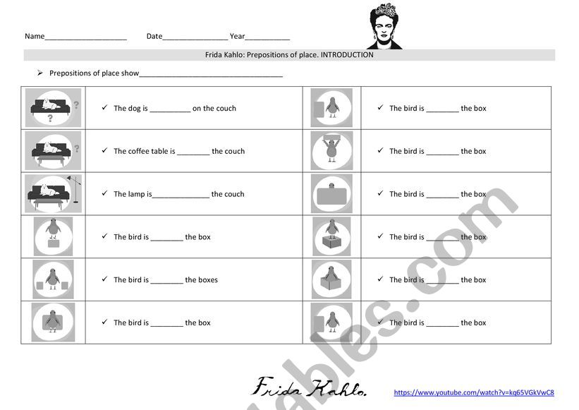 Introduction prepositions of place