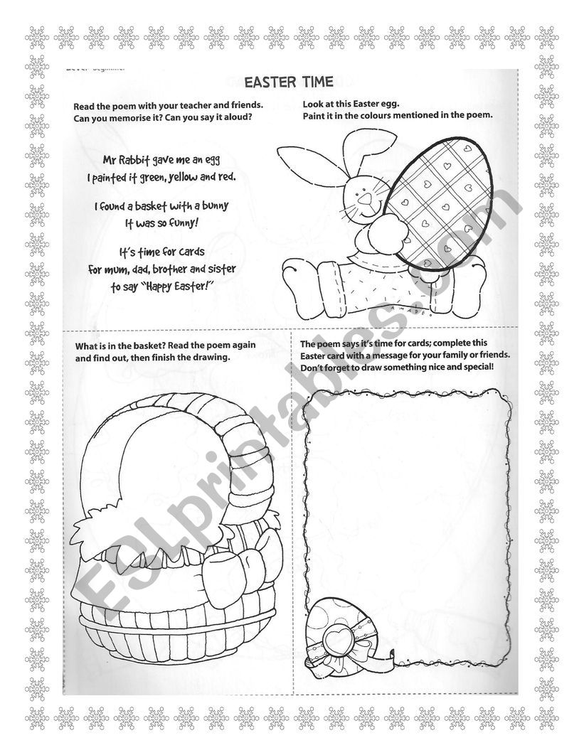 Easter time worksheet