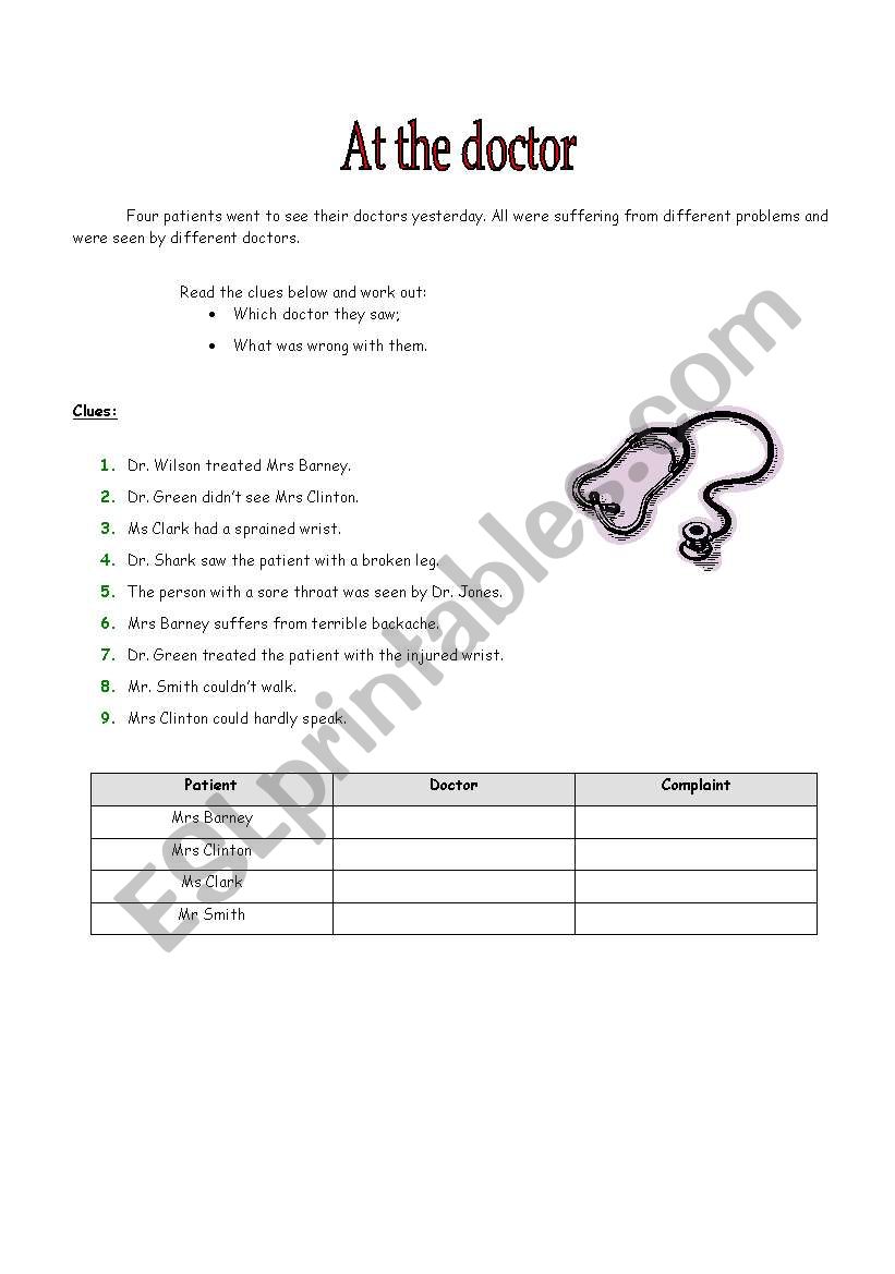 At the doctor_game worksheet
