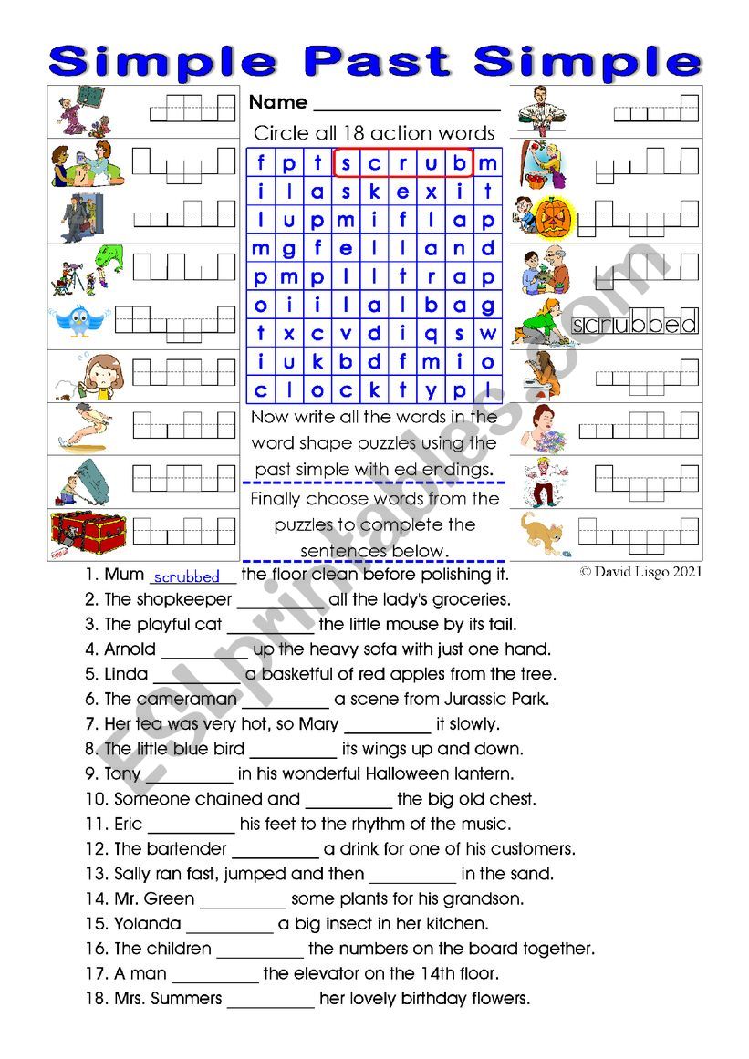 Simple Past Simple 2 with keys