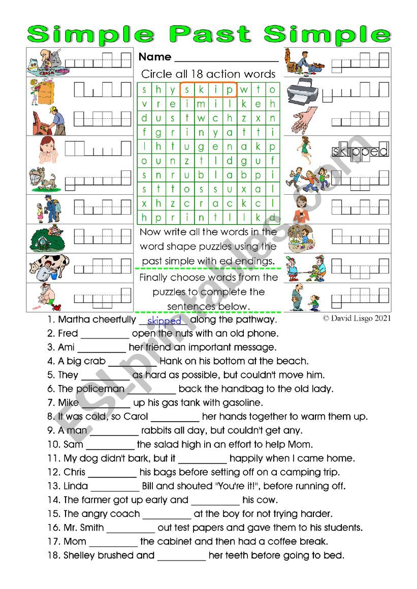 Simple Past Simple 3 with keys