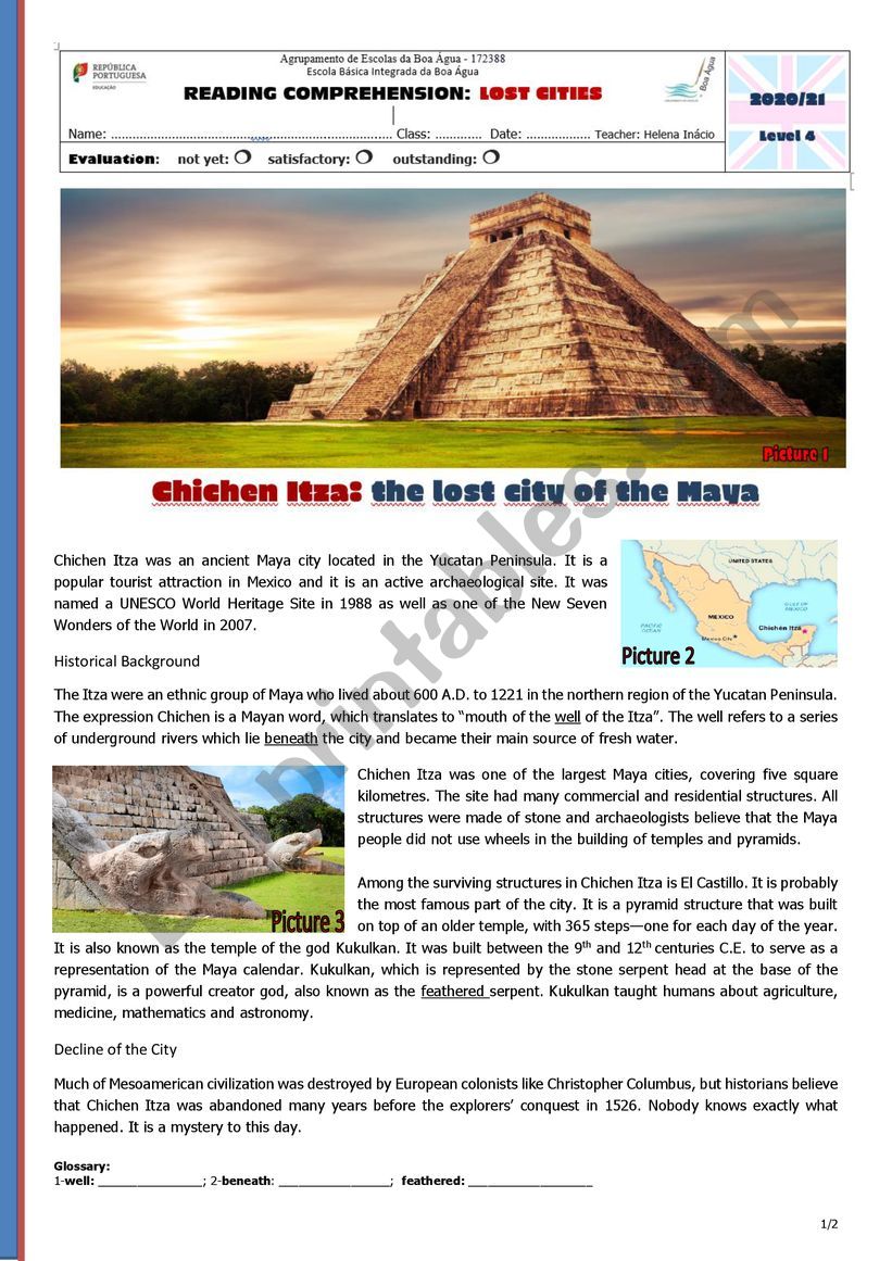 Reading comprehension: ancient cities - Chichen Itza
