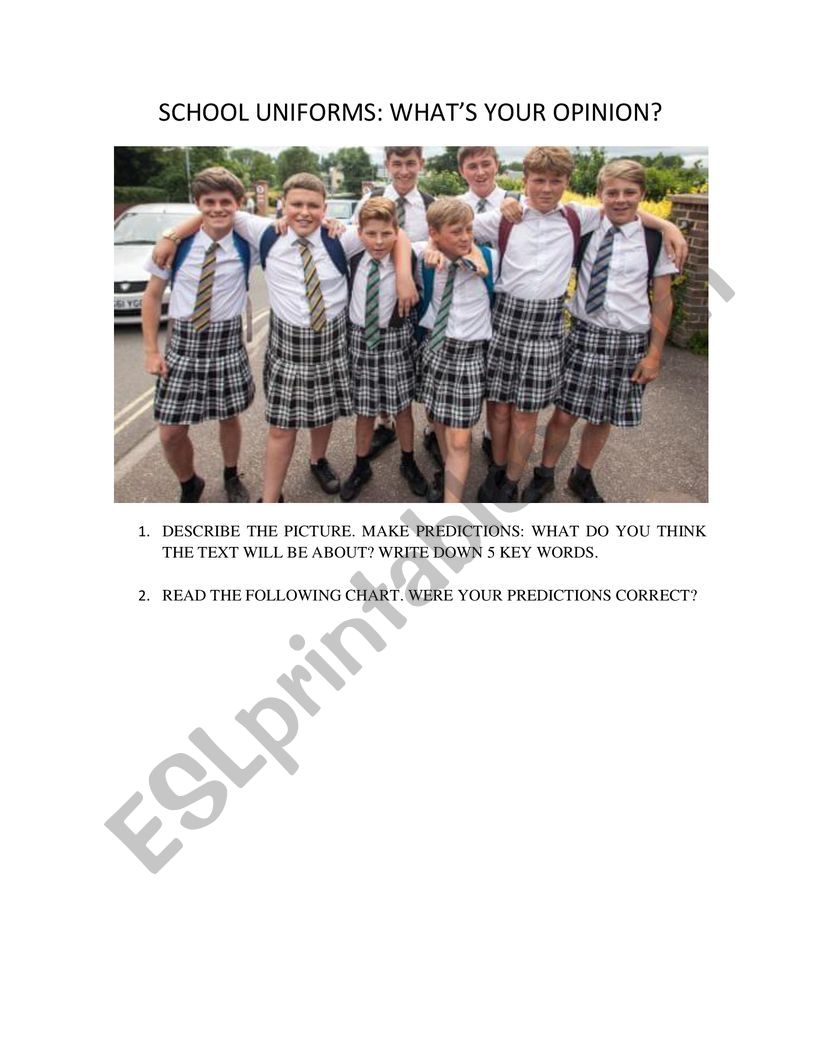 SCHOOL UNIFORMS: WHAT�S YOUR OPINION?