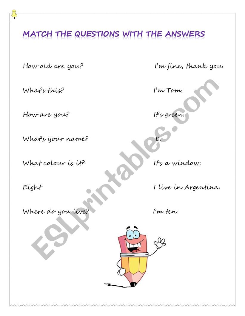 Basic questions worksheet