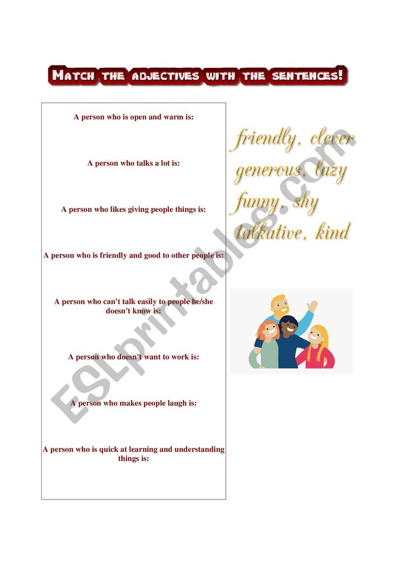 Describing people worksheet