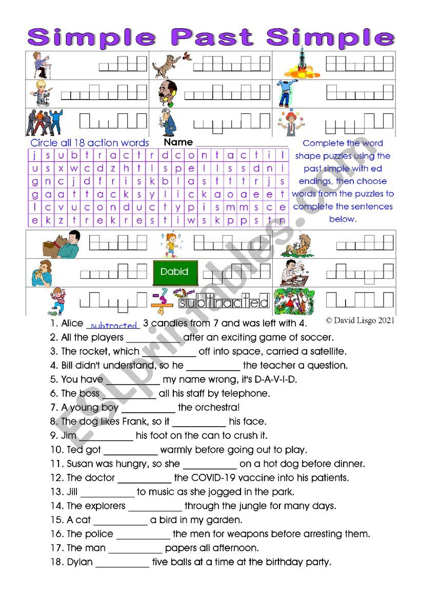 Simple Past Simple 5 with keys