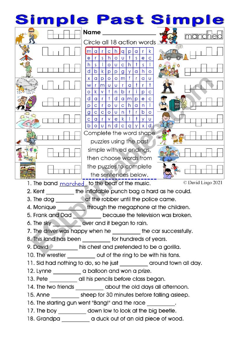 Simple Past Simple 7 with keys