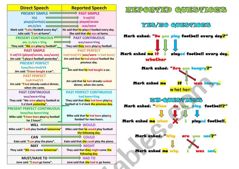 Reported Speech Basics Grammar Guide