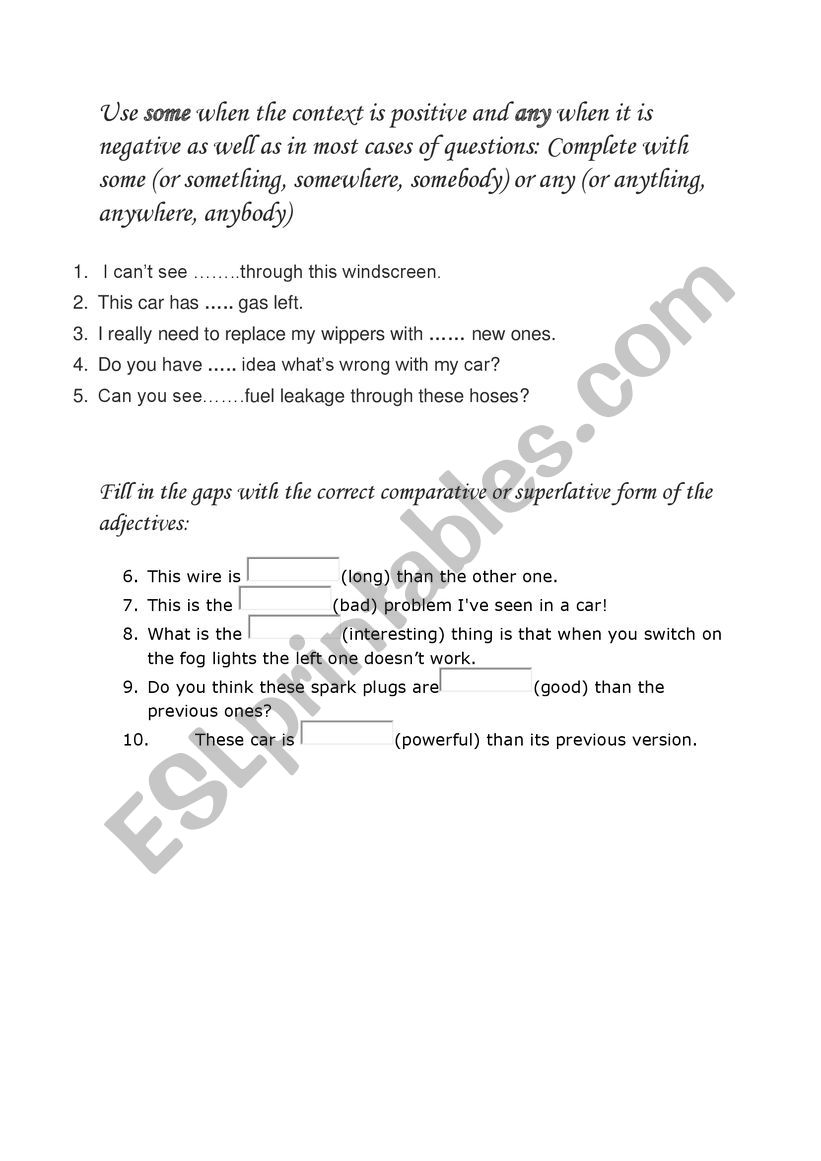 grammar worksheet