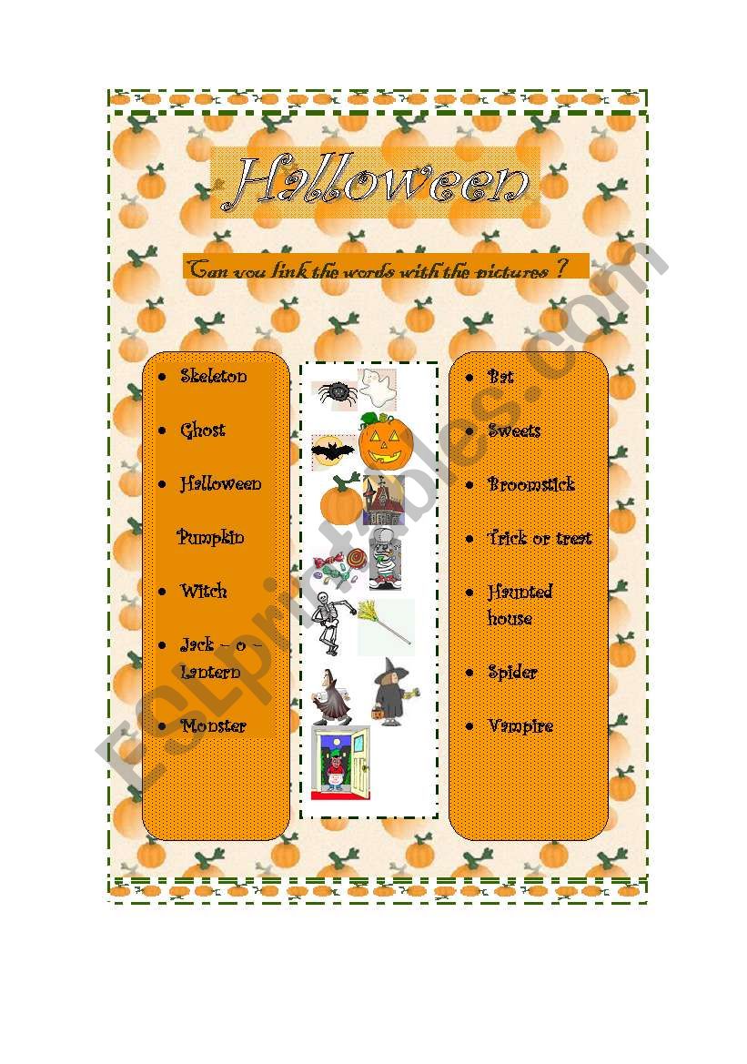 Halloween Vocabulary worksheet