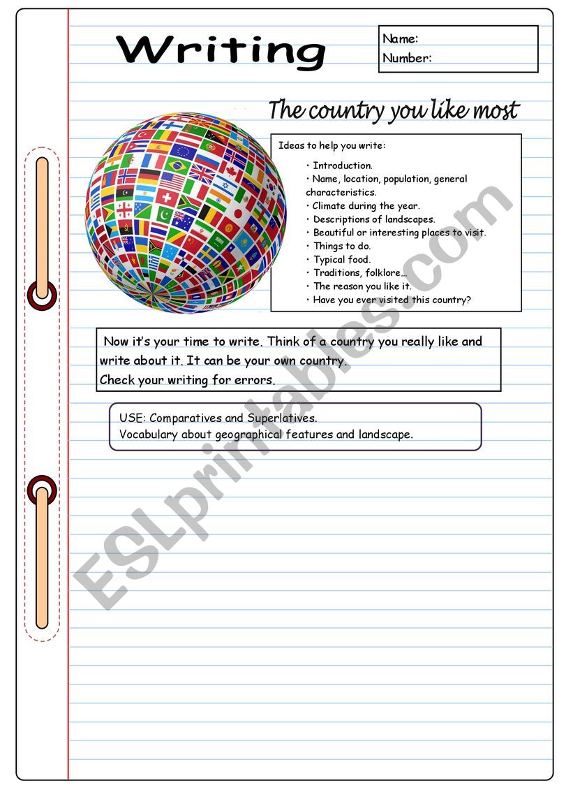 Writing - The country you like most