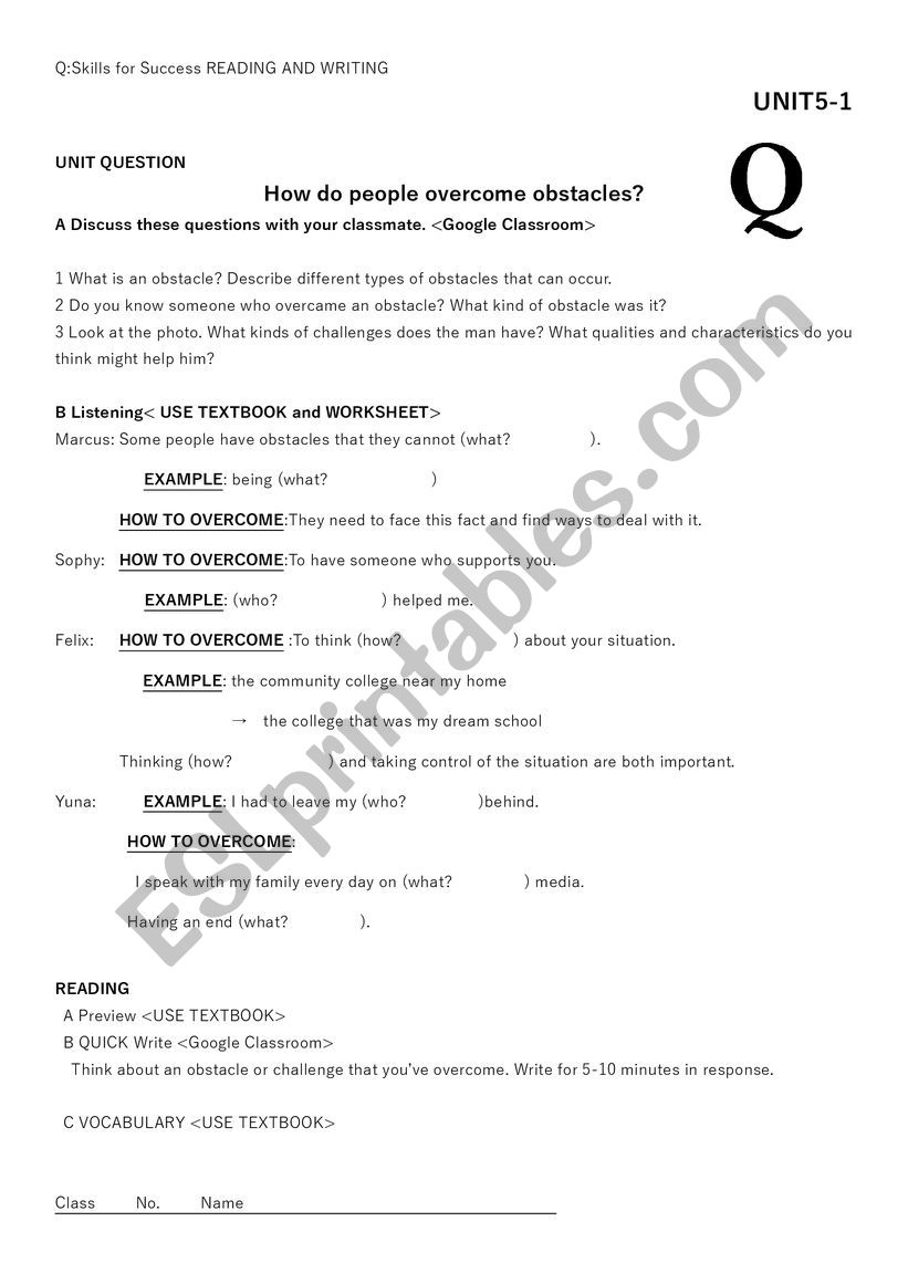 Q:skills worksheet