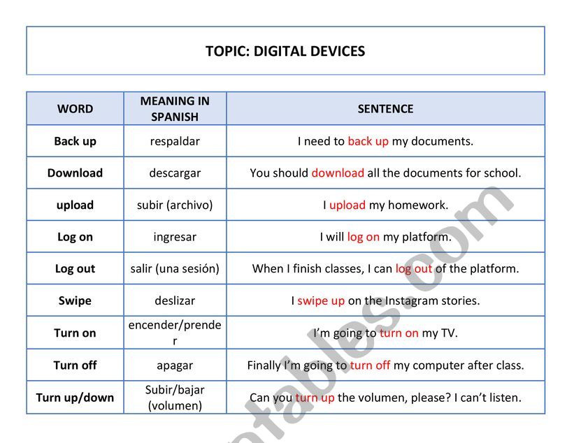 VOCABULARY ROUTINE worksheet