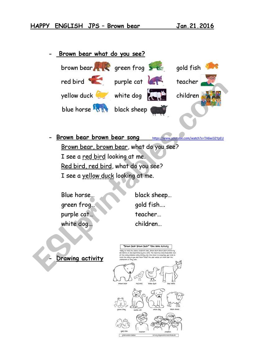 Brown Bear Brown Bear  worksheet