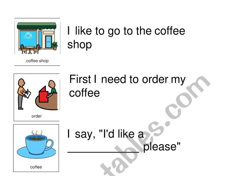 Ordering a coffee worksheet