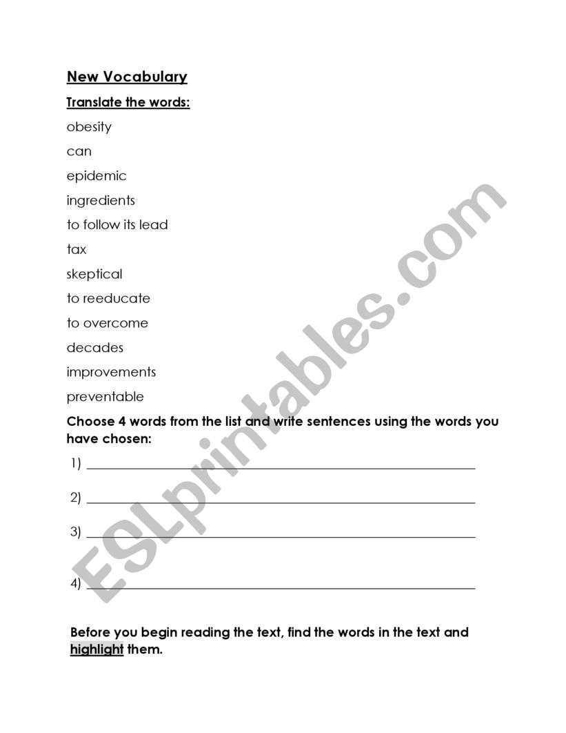 FIGHTING A WORLDWIDE EPIDEMIC worksheet