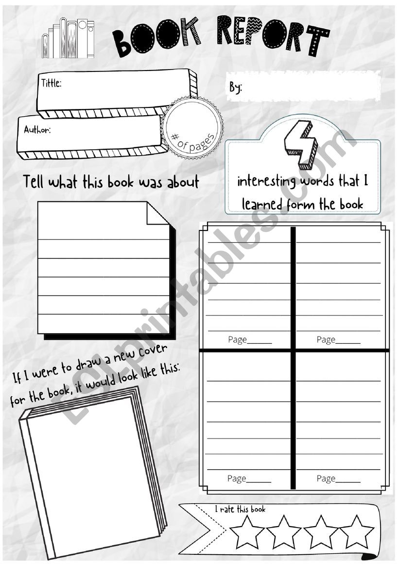 Book report worksheet