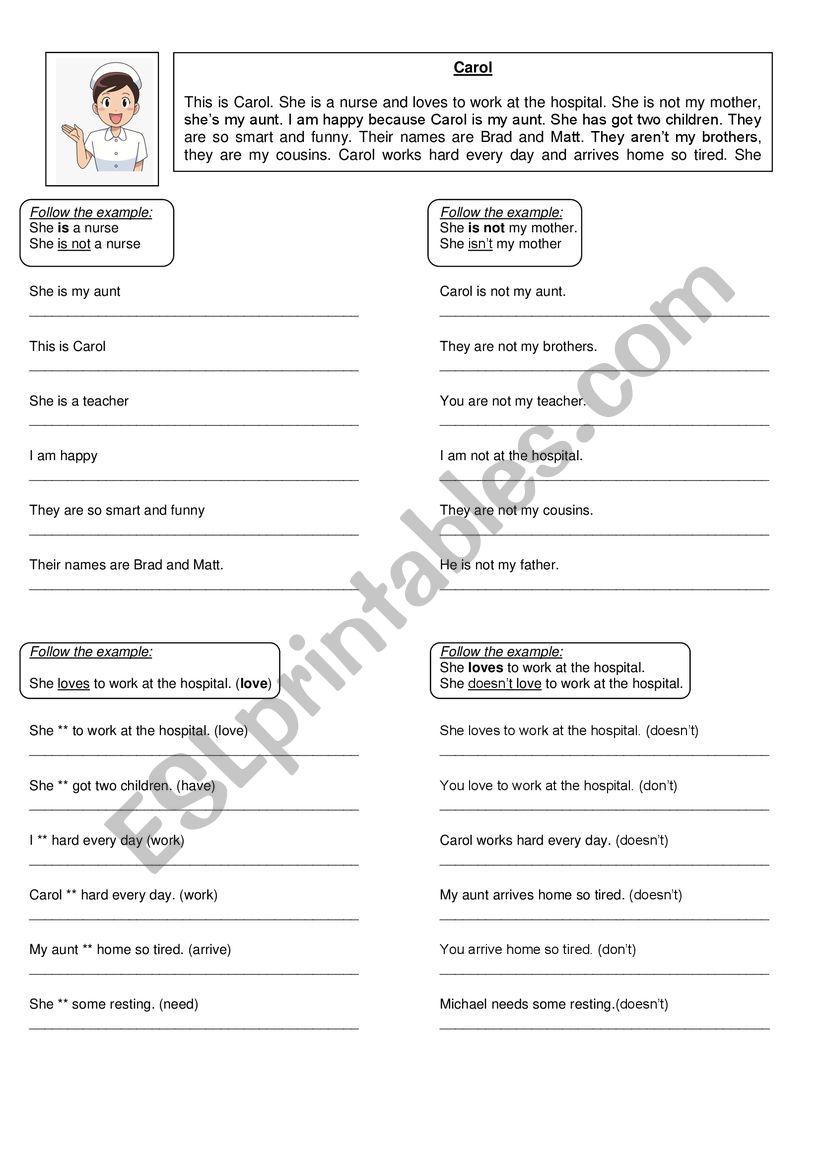 Simple Present sentences worksheet