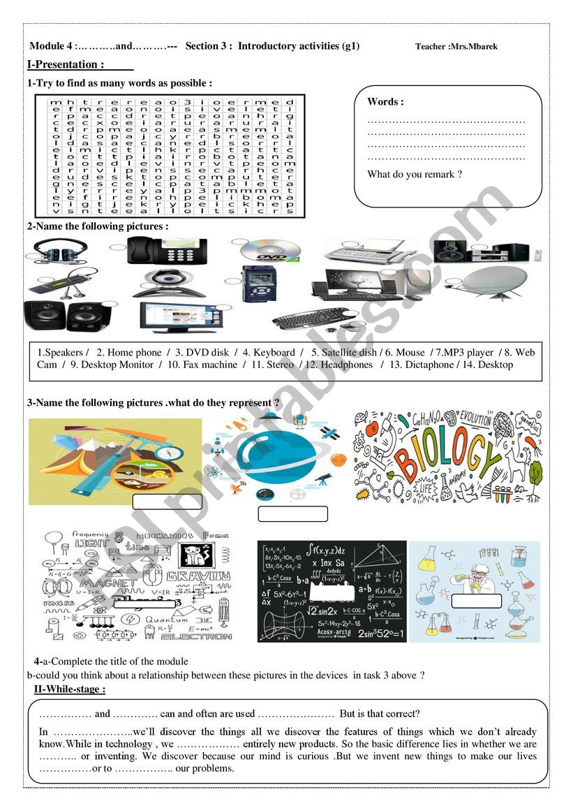 Module 4 section 1 introductory activities