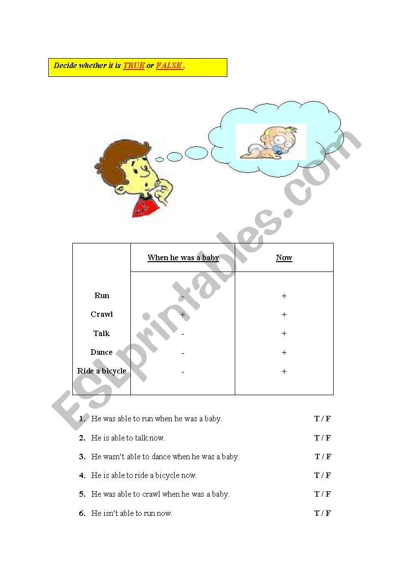 be able to  worksheet