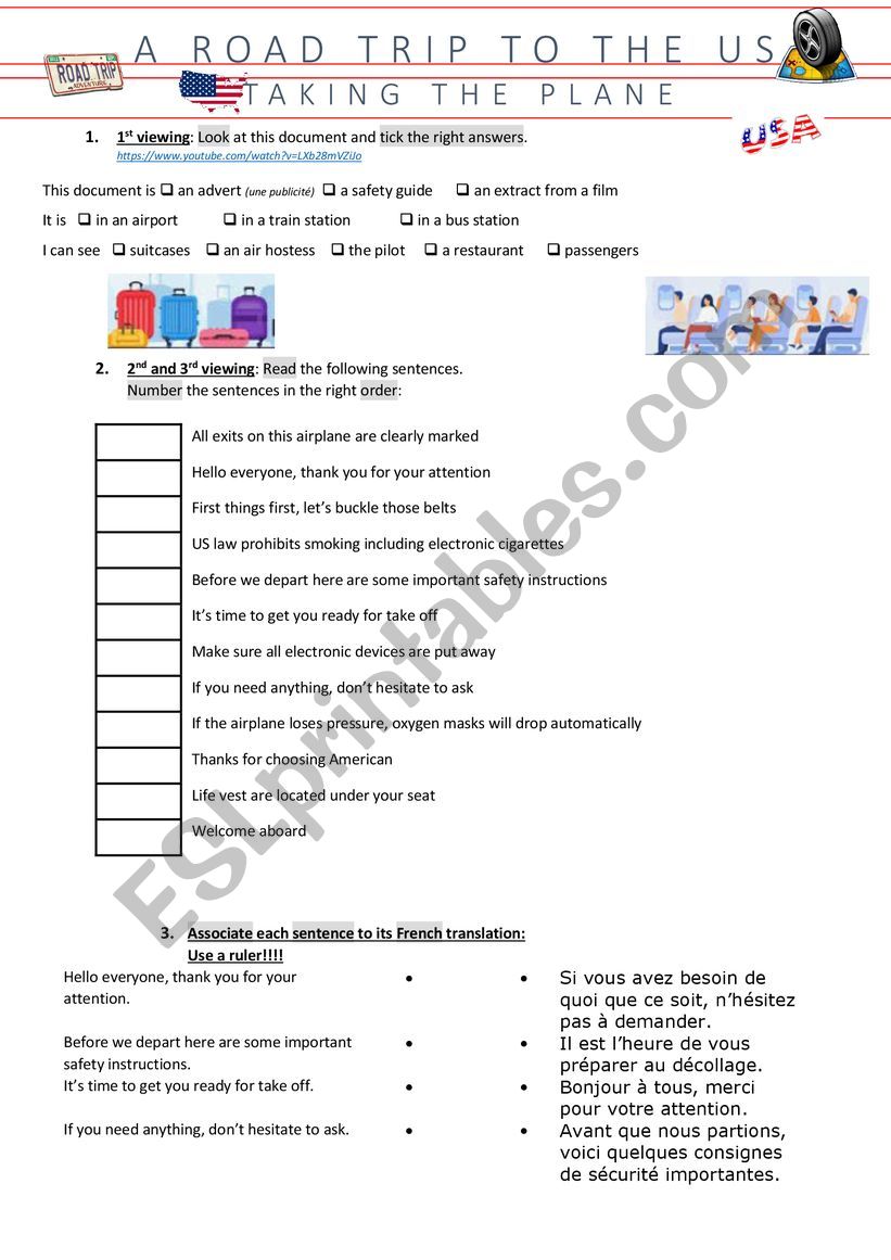 Taking the plane worksheet