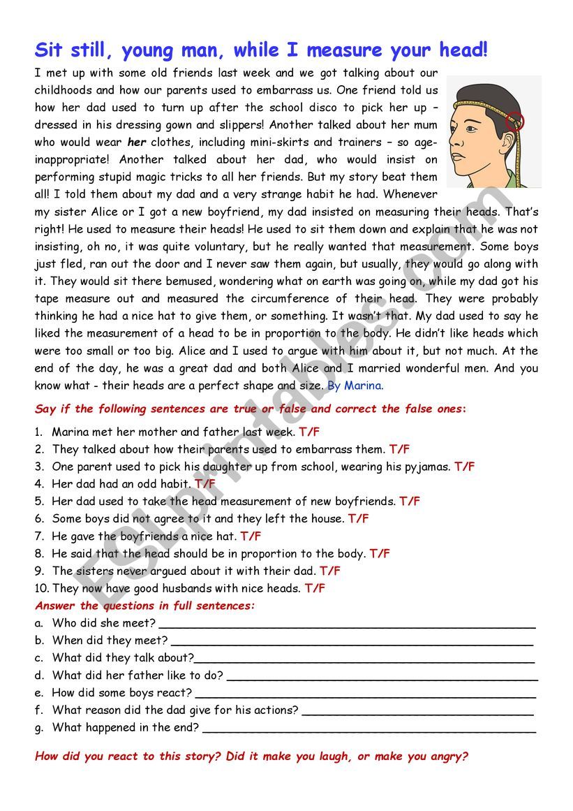 Reading Comprehension exercise
