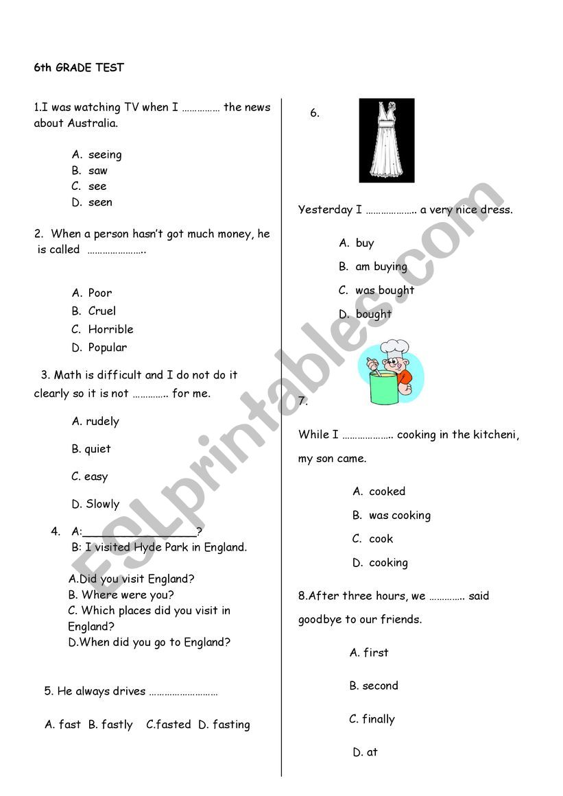 TENSES TEST worksheet