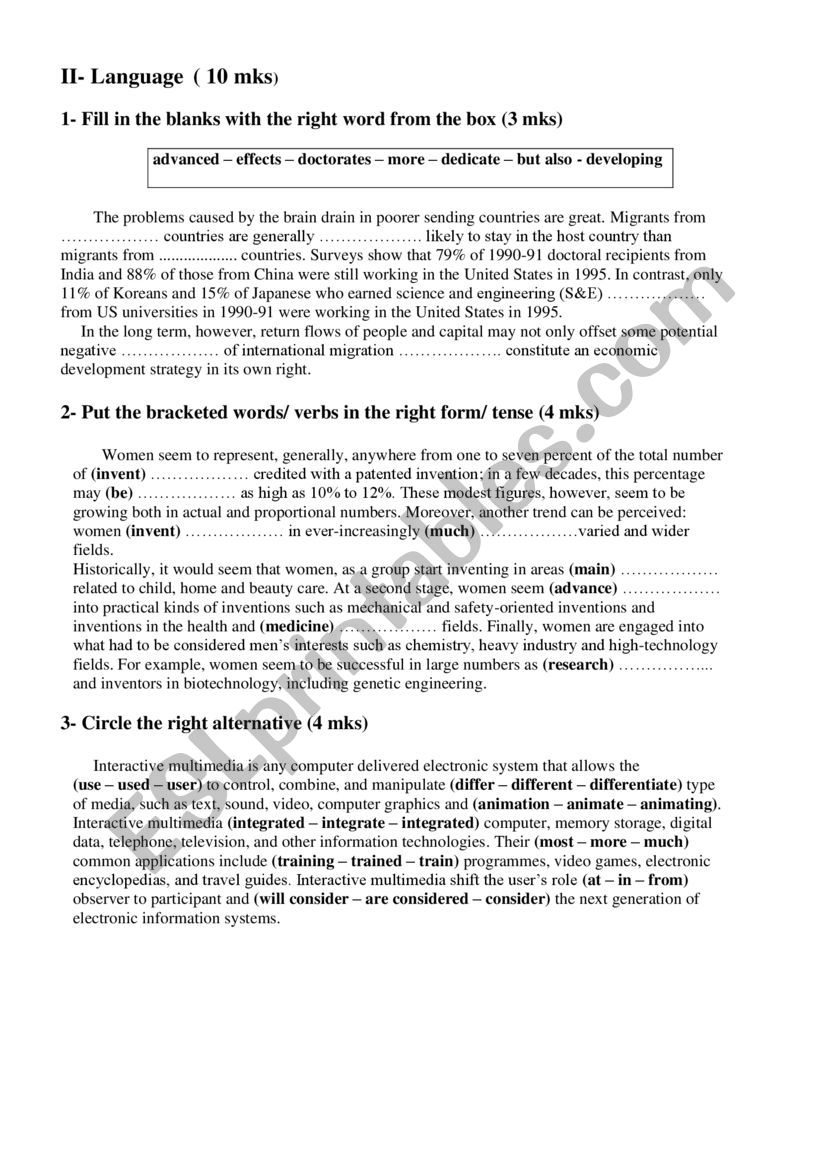 Full-Term Test N 2 worksheet