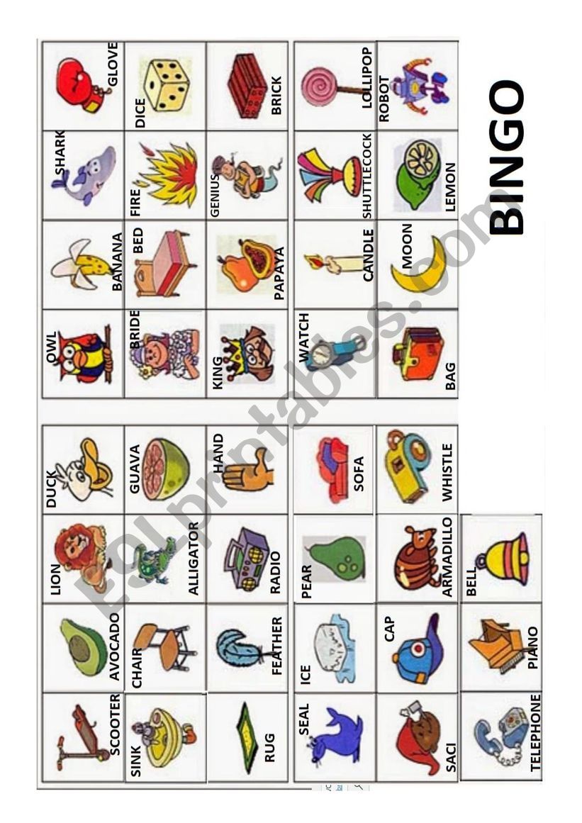 BINGO - PART 1 worksheet